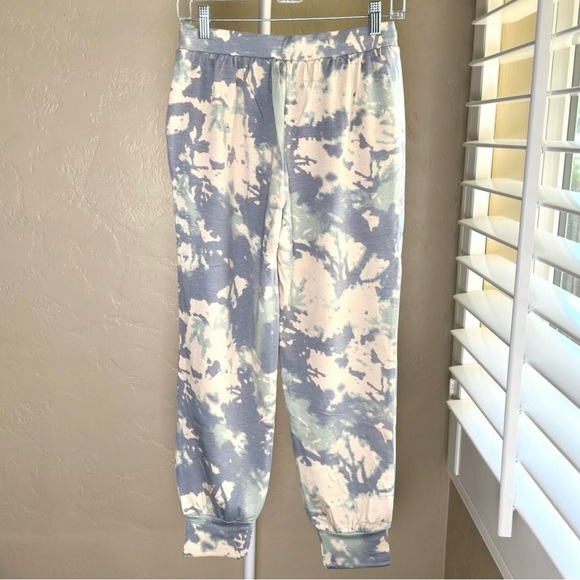 Women’s BKE Tie Dye Cozy Joggers Sweatpants Small Light Blue and Cream - Picture 4 of 5